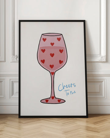 Cheers To Me Glass | Poster - Room Interior 1