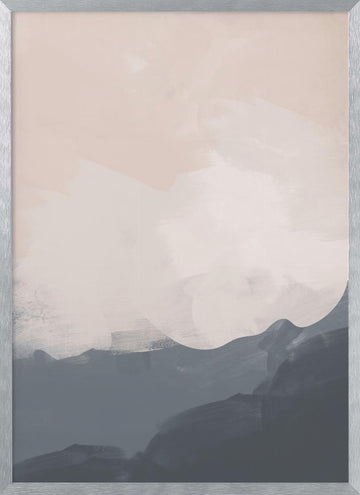 Misty Mountain Abstract | Poster - Silver Frame Interior