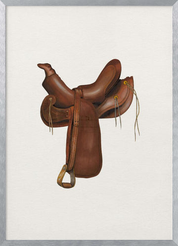 Classic Western Saddle | Poster - Silver Frame Interior