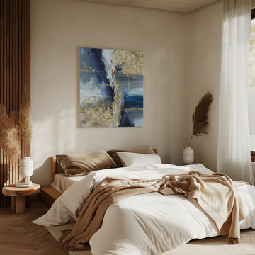 Glimmering Blue Abstract | Canvas - Room Interior 2