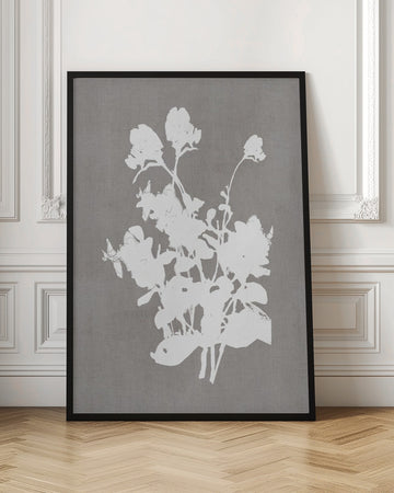 White Floral Silhouette | Poster - Room Interior 1