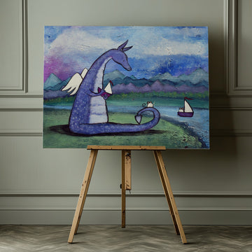 Whimsical Dragon And Friends | Canvas - Room Interior 1