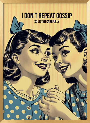 Retro Gossip Girls | Poster - Gold Frame Interior