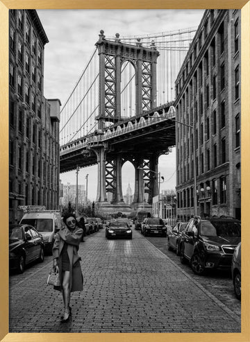 Manhattan Bridge Urban Style | Poster - Gold Frame Interior