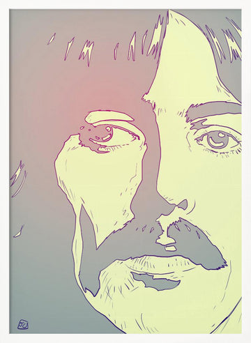 Retro Man Portrait | Poster - White Frame Interior