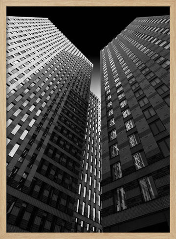 Urban Tower Geometry | Poster - Wood Frame Interior