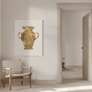 Golden Floral Vase | Canvas - Room Interior 1