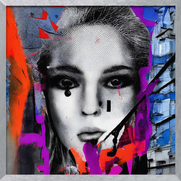 Vibrant Abstract Portrait | Poster - Silver Frame Interior