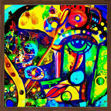 Vibrant Abstract Eye | Poster - Walnut Frame Interior