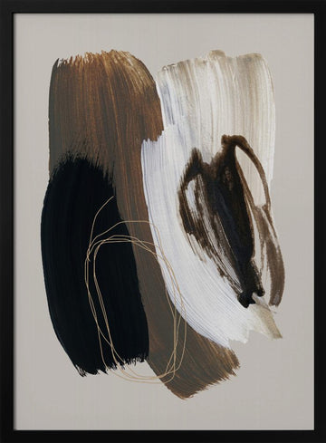 Abstract Brush Strokes 108X | Poster - Black Metal Frame Interior