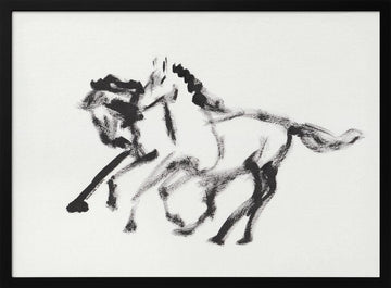 Dynamic Running Horses | Poster - Black Metal Frame Interior