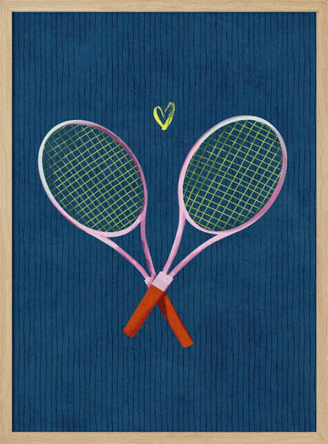 Tennis Love Match | Poster - Wood Frame Interior
