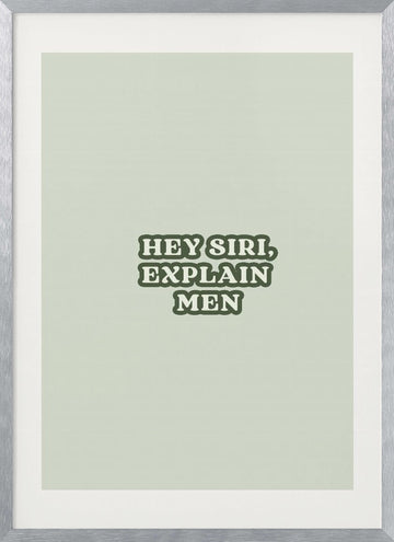 Humorous Explain Men | Poster - Silver Frame Interior