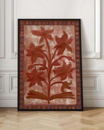 Rustic Red Flowers | Poster - Room Interior 1