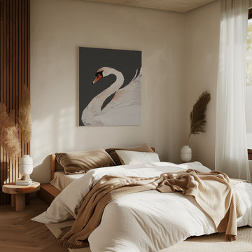 Graceful White Swan | Canvas - Room Interior 2