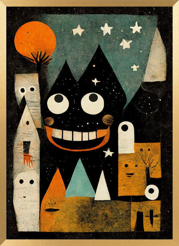 Whimsical Nightscape | Poster - Gold Frame Interior