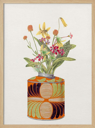 Charming Wildflower Bouquet | Poster - Wood Frame Interior