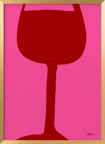 Red Wine | Poster - Gold Frame Interior