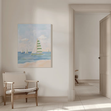 Summer Sailboat Serenity | Canvas - Room Interior 1