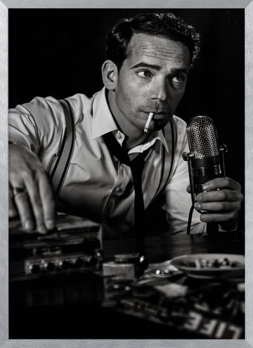 Smoking Radio Host | Poster - Silver Frame Interior