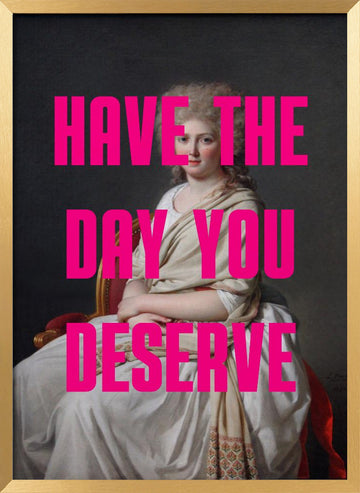Sassy Pink Text Portrait | Poster - Gold Frame Interior