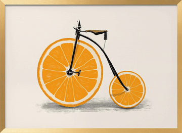Orange Slice Bicycle | Poster - Gold Frame Interior