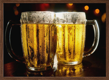 Two Cold Beers | Poster - Walnut Frame Interior