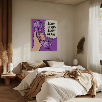 Blah Blah Retro Phone | Canvas - Room Interior 2