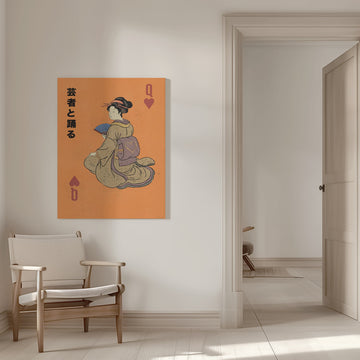 Geisha Queen of Hearts | Canvas - Room Interior 1