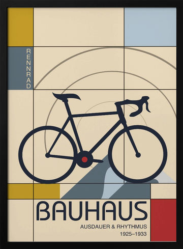 Geometric Racing Bicycle | Poster - Black Metal Frame Interior