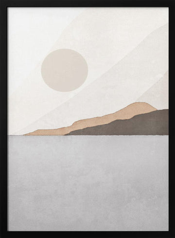 Calm Mountain Horizon | Poster - Black Metal Frame Interior