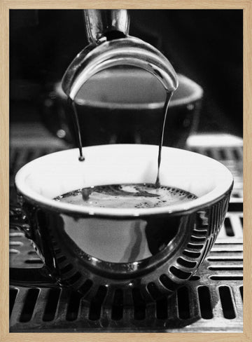 Rich Espresso Stream | Poster - Wood Frame Interior