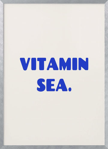 Vitamin Sea Ocean Blue | Poster - Silver Frame Interior