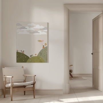 Dreamy Balloon Girl | Canvas - Room Interior 1