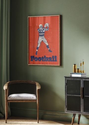 Vintage Football Catch | Poster - Room Interior 2