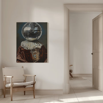 Surreal Disco Ball Portrait | Canvas - Room Interior 1