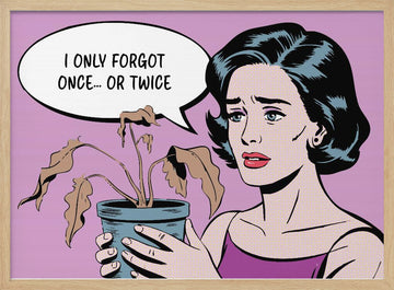 Pop Art Plant Oops | Poster - Wood Frame Interior