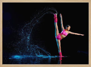 Dynamic Dance Water Splash | Poster - Wood Frame Interior