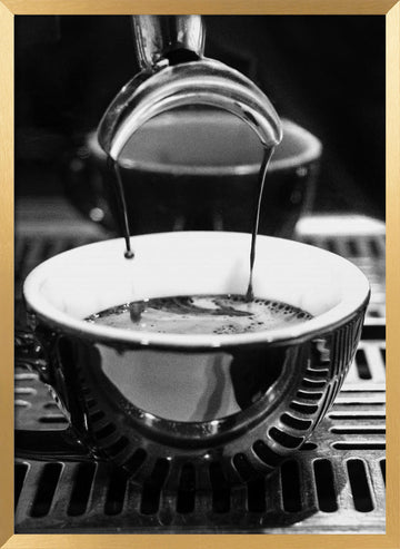 Rich Espresso Stream | Poster - Gold Frame Interior
