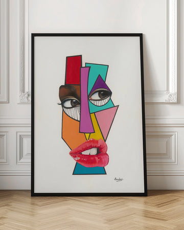 Vibrant Cubist Face | Poster - Room Interior 1