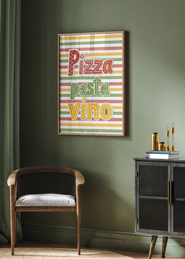 Pizza Pasta Vino | Poster - Room Interior 2