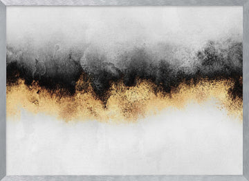 Gilded Shadow Flow | Poster - Silver Frame Interior