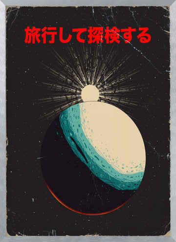 Retro Cosmic Sunrise | Poster - Silver Frame Interior
