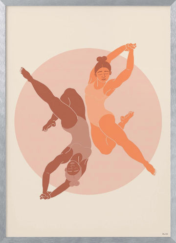 Dancing Women Balance | Poster - Silver Frame Interior