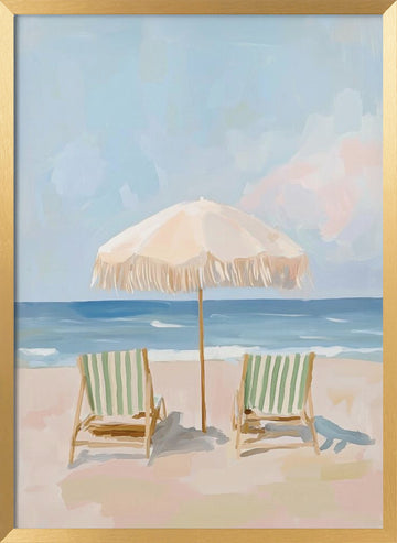 Serene Beach Day | Poster - Gold Frame Interior