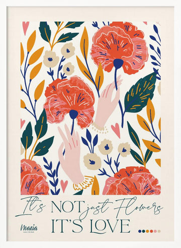 Poppies and Loving Hands | Poster - White Frame Interior