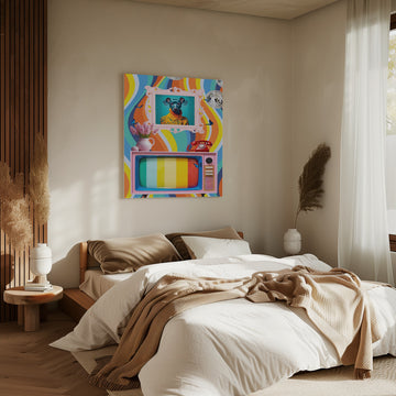 Groovy Dog Pink TV | Canvas - Room Interior 2