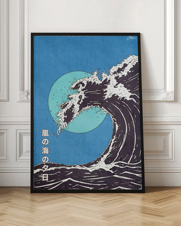 Great Blue Wave | Poster - Room Interior 1