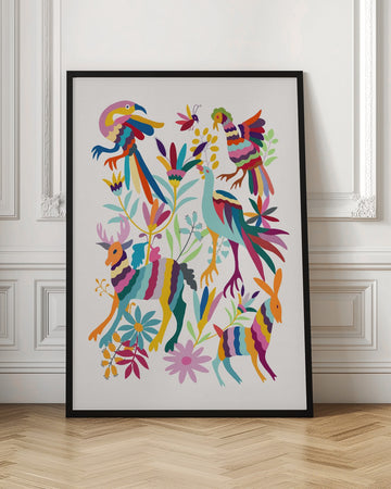 Colorful Folk Art Animals | Poster - Room Interior 1