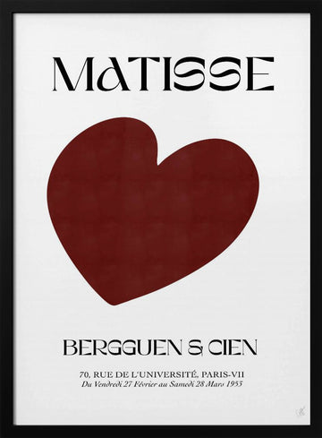 Red Heart Abstract | Poster - Black Metal Frame Interior